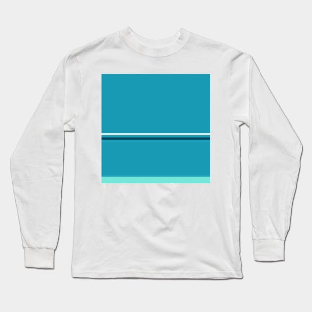 A supreme setup of Ice, Tiffany Blue, Water Blue and Marine Blue stripes. Long Sleeve T-Shirt by Sociable Stripes